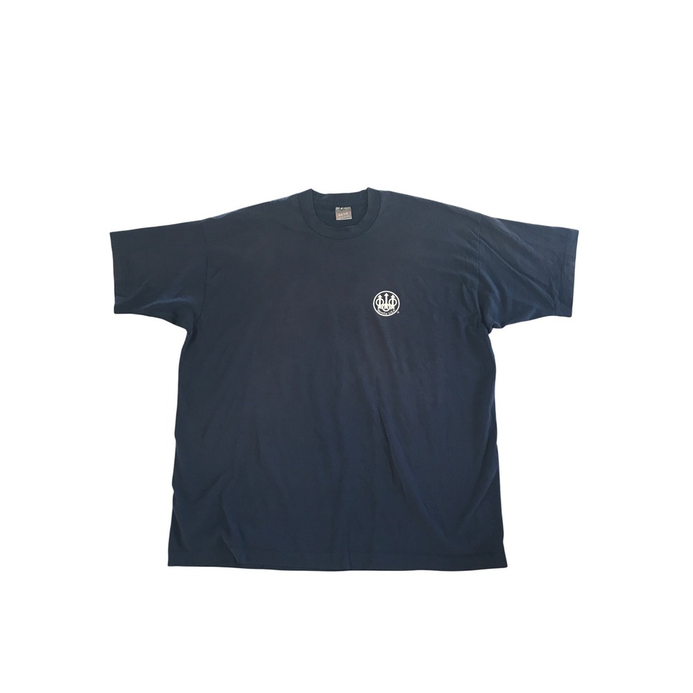 Vintage Beretta USA T Shirt Mens XXL Navy Blue Fruit of the Loom BEST Logo Tee